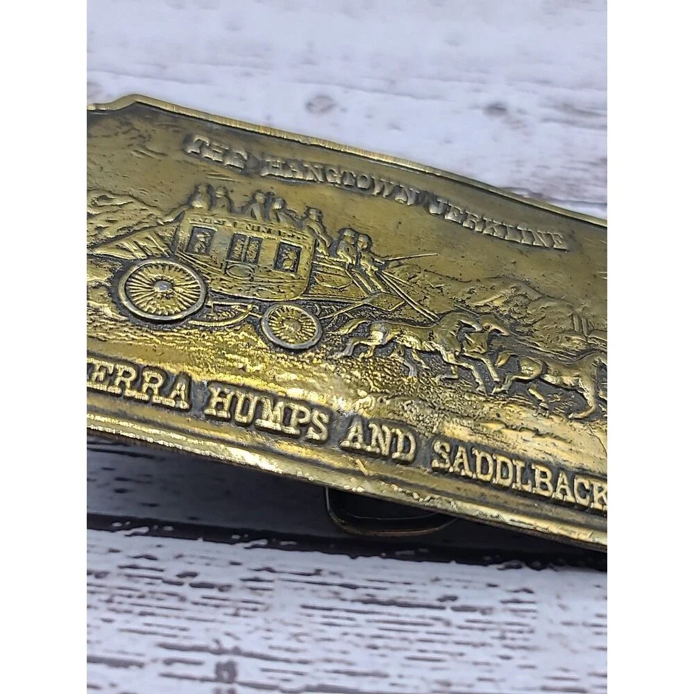 The Hangtown Jerkline Sierra Humps & Saddlebacks Cowboys Stage Coach Belt Buckle